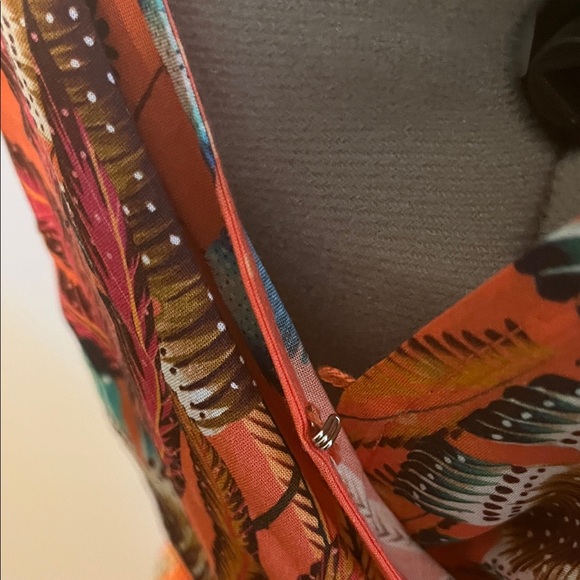 Anthropologie Vibrant Orange Floral Wrap Maxi Dress - Picture 4 of 6